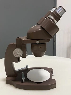 Vintage Working Propper Binocular Stereo Microscope Science Model #56372 - Image 1 of 4