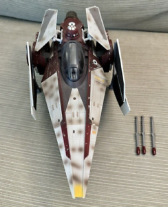 Star Wars Revenge of the Sith V-WING STARFIGHTER Near Complete - has 3 missiles