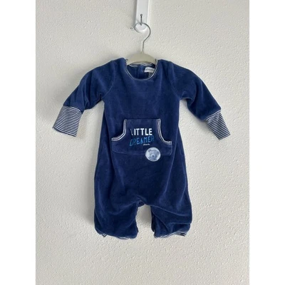 Absorba Paris Terciopelo Infantil Azul Gris Footie Bear Talla 0-3 Meses Foto 1 de 4