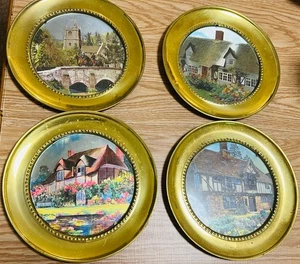 Juego de 3 platos colgantes de pared de hojalata Stratford-on-Avon - Shakespeare, Hathaway, Chur - Imagen 1 de 7