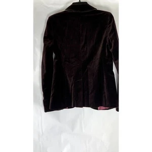Blazer ANN TAYLOR LOFT Para Mujer Borgoña Terciopelo Chal Cuello Un Botón Talla 4 - Imagen 1 de 10