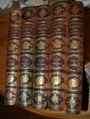 1885 5 volume set THE WORKS OF GOETHE - AMAZINGLY ILLUSTRATED - Image 1 of 4