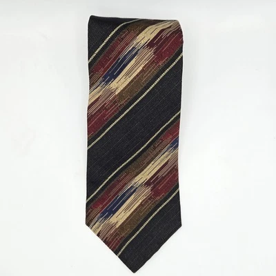 Corbata de seda a rayas Joseph Abboud Madras EE. UU. roja negra azul Foto 1 de 4