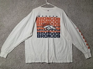 Majestic Denver Broncos 2XL Herren Hemd Langarm Weiß Baumwolle - Bild 1 von 10
