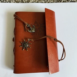 LUXUS Ledergebunden Handwerker Journal Reise Kapitän Gelbe Seiten - Bild 1 von 4