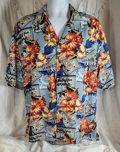 Camisa Hawaiana Reservoir World Wide Para Hombre L Botón Frontal 100% Poliéster - Imagen 1 de 17