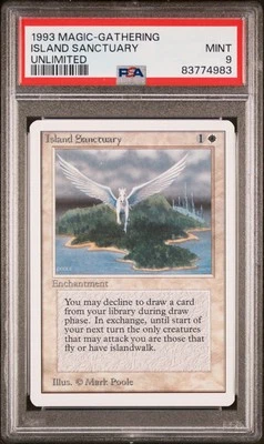 Island Sanctuary - Unlimited - MTG - Mint - PSA 9. POP 8. More MTG in Store - Image 1 of 2