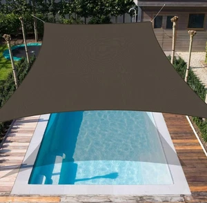 Copertura parasole vela parasole marrone 2-15 piedi con kit ferramenta 6" per ponte giardino - Foto 1 di 7