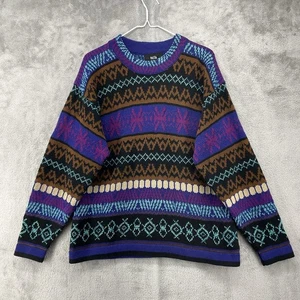 Vintage Pasta Sweater Womens Medium Multicolor Fair Isles Nordic Designer Retro - Picture 1 of 13