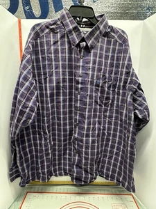 Ariat Pro Series Mens Long Sleeve Button Down Shirt 3XT Purple Plaid Vented Mesh - Picture 1 of 12