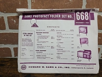 SAMS Photofact Folder Set NO. 668 Dec 1963 Admiral AMC Truetone - Image 1 of 4