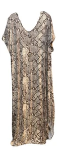 Neu mit Etikett LuLaRoe Maxikleid 3XL creme hellbraun taupe Schlangenleder Tiermotiv lang Macy - Bild 1 von 9