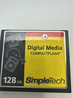 Simple Tech Digital Media 128MB Compact Flash Card Camera Memory TESTED WORKING - Image 1 of 3