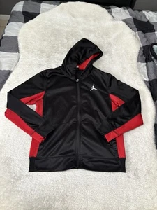 Nike Jordan Therma Fit Boys XL Black Red Full Zip Jacket Athletic - Picture 1 of 7