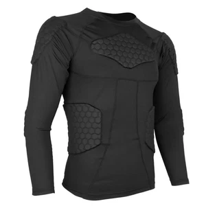 Padded Compression Shirt Soccer Baseball Top Long Sleeve - Picture 1 of 36