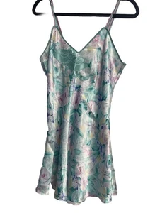 Victoria’s Secret Gold Label Damen-Nachthemd blau pink Blumenmuster Satin Small F18 - Bild 1 von 9