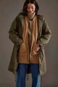 Levi's Crawford 3 in 1 Parka Coat Army Green Size L - Picture 1 of 24