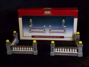 JUEGO DE PARED DE COLUMNAS DE PORCELANA DE COLECCIÓN DE PUEBLO DE NAVIDAD LEMAX DICKENS - Imagen 1 de 12