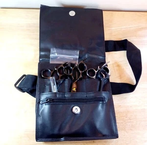 Shark Fin Hair Cutting Scissors Shears Deluxe Student Kit Left-Handed Black Case - Picture 1 of 16