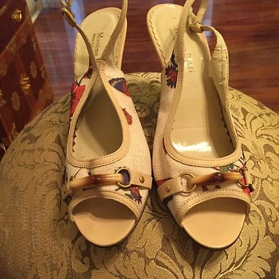 Massimo Baldi Canvas Floral Print Slingback Pumps - 9.5B - Image 1 of 4