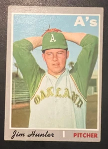 1970 Topps Baseball #565 Jim Catfish Hunter Salón de la fama Oakland Athletics EX - Imagen 1 de 3
