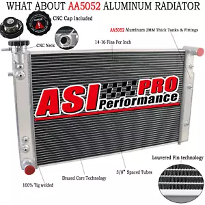 3ROW Aluminium Radiator For Holden Commodore VT VT VX V6 3.8L Petrol 97-02 AT MT - Picture 1 of 16