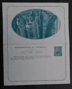 1911- Australia Pre Printed 1d Blue KGV Letter card GIANT RED GUM, VIC Mint - Picture 1 of 4