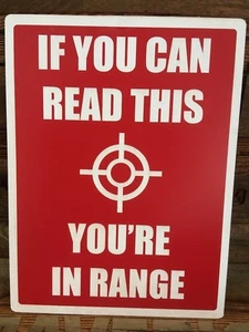 No Trespassing / Sniper / Warning Shot Sign, Red/White, 6"x8" - Picture 1 of 1