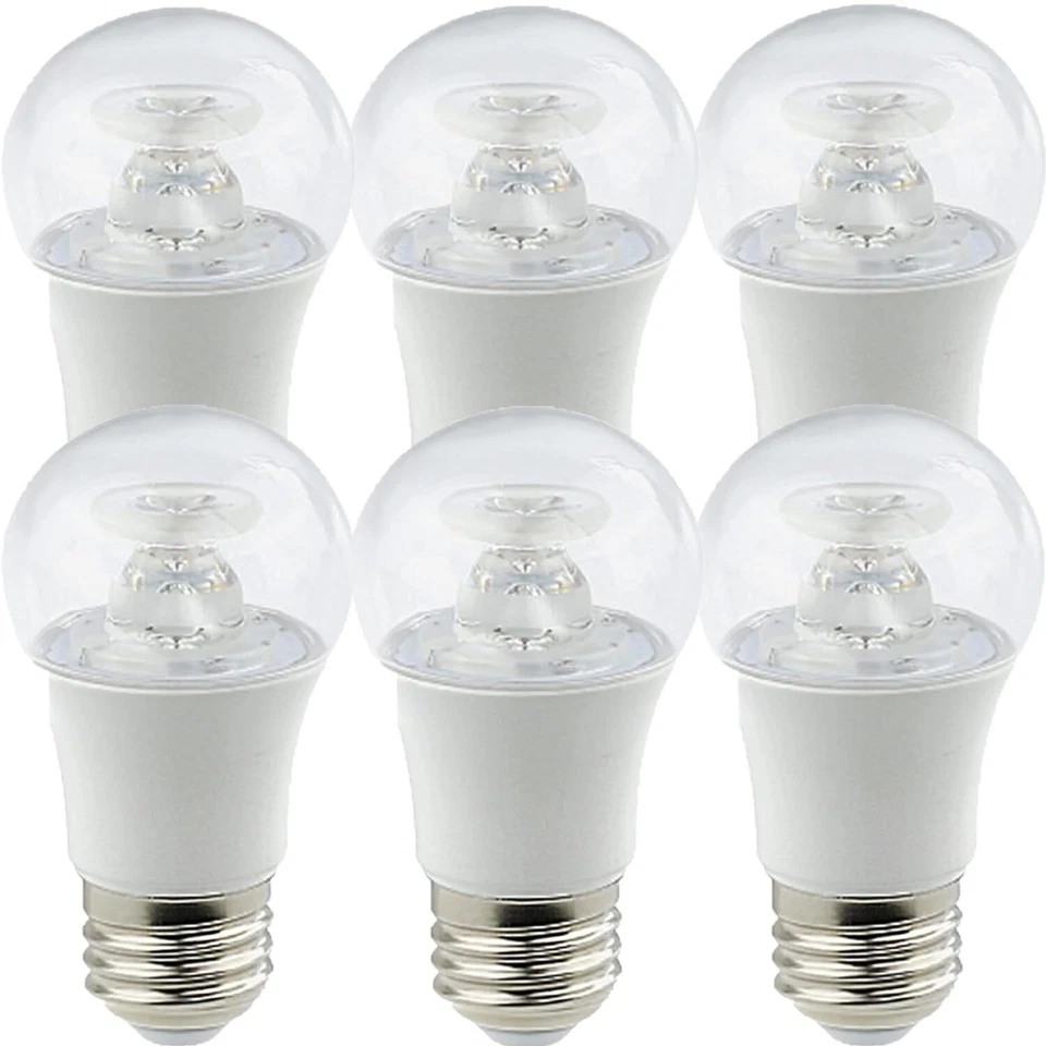 6Pack Candelabra LED Round Light Bulb, Ceiling Fan, Clear, 3000K, 6W(40W), E26 - Image 1 of 1