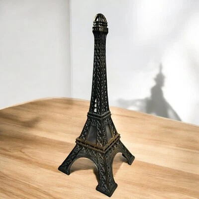 VTG Eiffel Tower Paris 11" Brass Sculpture Statue Centerpiece Lamp/Light - Image 1 of 4