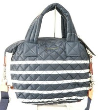 MZ Wallace Small Quilted Nylon Navy/Whtte Stripe Sutton Bag  $225.00 #912