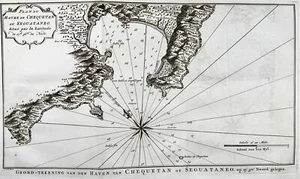 1747 van Schley, Harbour of Zihuatanejo, Mexico, copper engraving, map - Picture 1 of 3