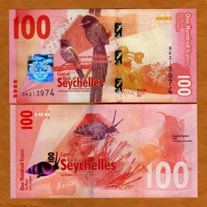 Seychelles, 100 rupias, 2016, P-50, UNC Birds, Caracoles - Imagen 1 de 1