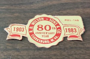R D Wilson & Sons 1983 80th Anniversary Hard Hat Coal Mining Sticker Very Nice! - Picture 1 of 1