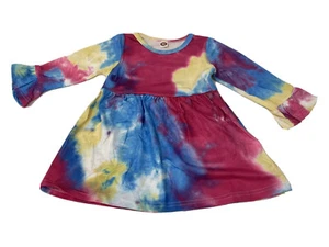 Baby Mädchen Batik Schößchen Oberteil Kleid Langarm Baumwollmischung Mehrfarbig Größe 90 - Bild 1 von 12