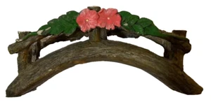 Fairy Garden bridge, brown, green and pink decoration outdoors - Picture 1 of 2