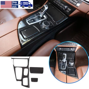 For BMW 5 Series F10 F07 2011-2017 Carbon Fiber Center Console Gear Shift Panel - Foto 1 di 8
