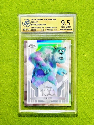 SULLEY of MONSTERS INC. Disney 100 REFRACTOR RPA 9.5 GEM MT SP 2023 Topps Chrome - Image 1 of 4