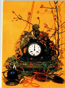 Vintage Polen Weihnachtskarte & gestempelte Umschlaguhr 1975 gebraucht - Bild 1 von 6