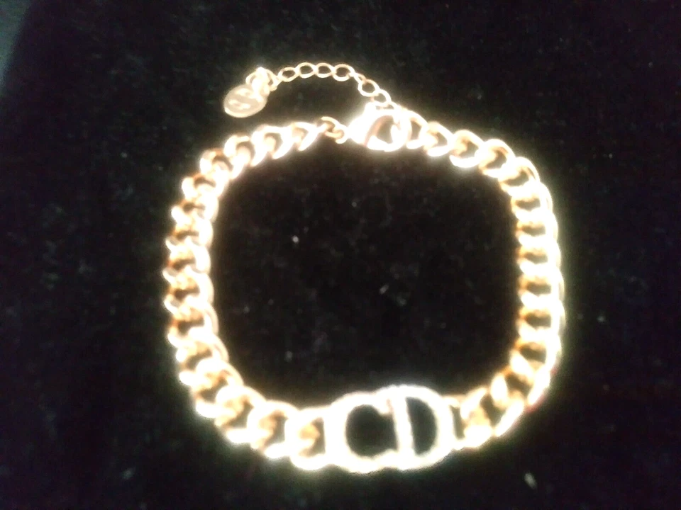 MEN WOMEN 18K GOLD CLAD  FLEX CD LINK CHAIN   BRACELET  ADJUSTABLE+ BONUS W/P - Image 1 of 1