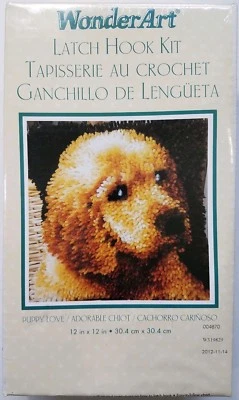 Puppy Love Latch Hook Rug Kit Golden Lab Dog WonderArt Caron Yellow Labrador - Image 1 of 3