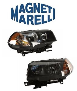 For BMW E83 X3 04-06 Pair Set of 2 Halogen Headlights OEM Magneti Marelli