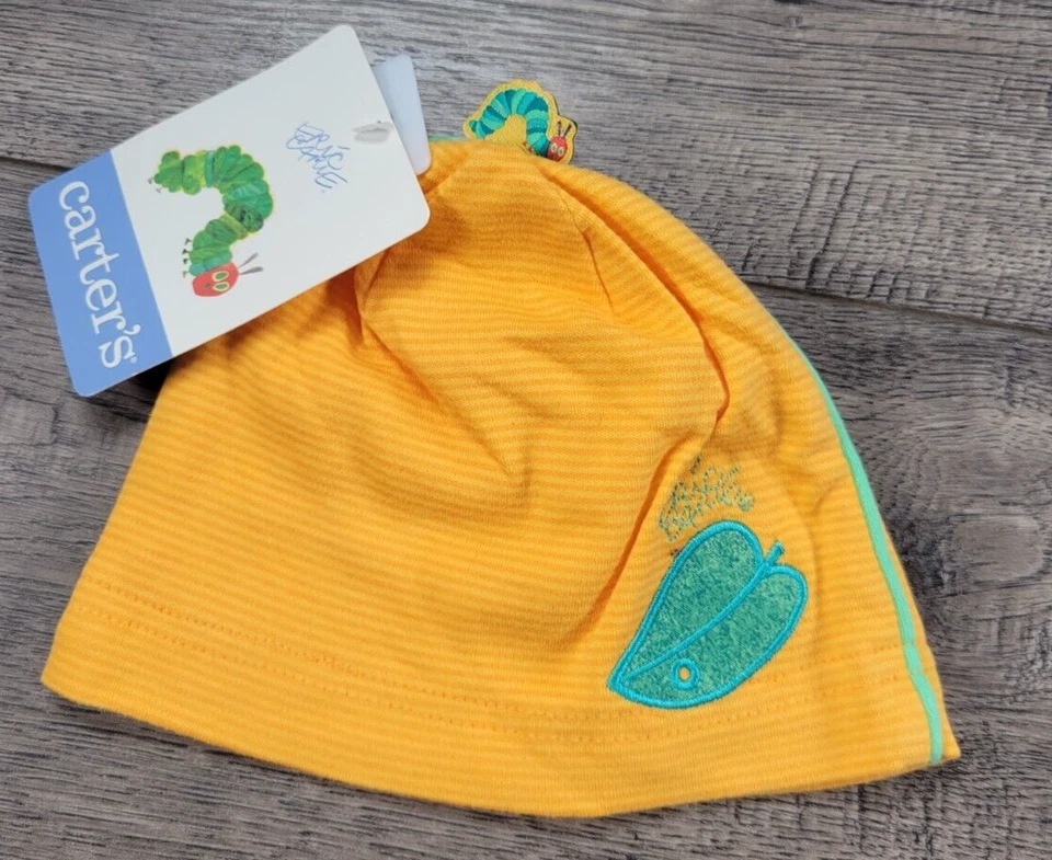 Bebé Niña Niño Nuevo De Colección Carter's Hungry Caterpillar 3-6 Meses Hoja Amarilla Sombrero Foto 1 de 1