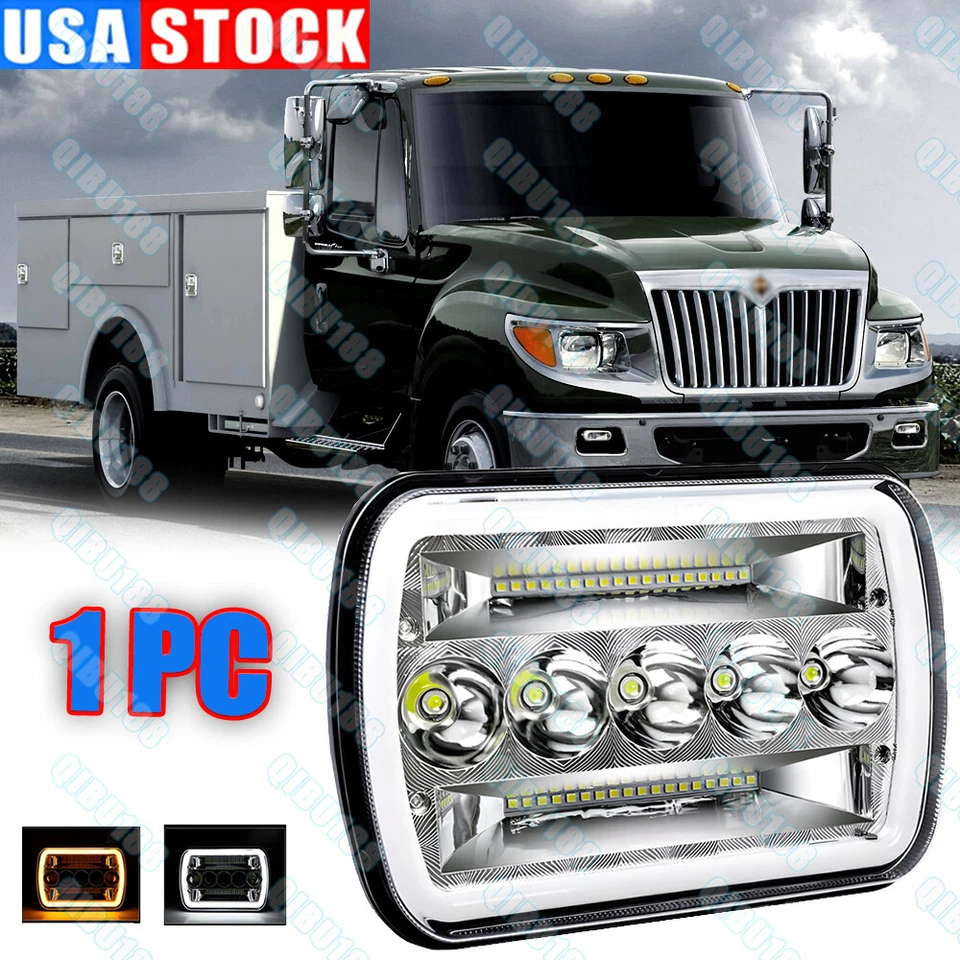 Faros LED 7x6" 5X7 Halo DRL para International Harvester 4700 4800 4900 8100 Foto 1 de 4