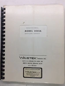 Manual de instrucciones del generador de señal de barrido Wavetek 2002A P/N 4901-03-9040 - Imagen 1 de 4