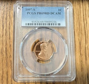 1997-S Lincoln Cent Proof PCGS PR69DCAM Penny Graded Coin - Free Shipping WOW! - Picture 1 of 3