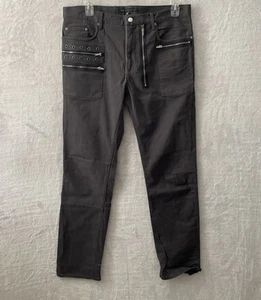 Pantalones de mezclilla para hombre Marc Jacobs estilo gótico gris oscuro 36x34 mezcla de algodón botón cremallera - Imagen 1 de 12