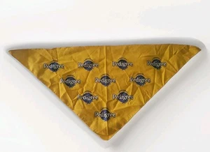 Vtg Yellow Pedigree Dog Food Triangle Bandana Scarf Blue Ribbon Breeder Promo - Picture 1 of 4