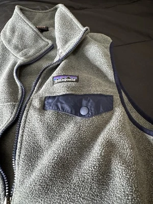 Patagonia Synchilla Snap-t Fleece Vest Mens M Medium Full Zip Gray/Blue #25500 - Image 1 of 4