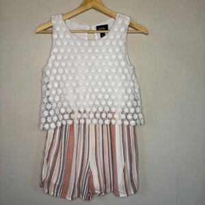 By By Girl Girls Multicolor Lace Romper Size Large - Picture 1 of 6